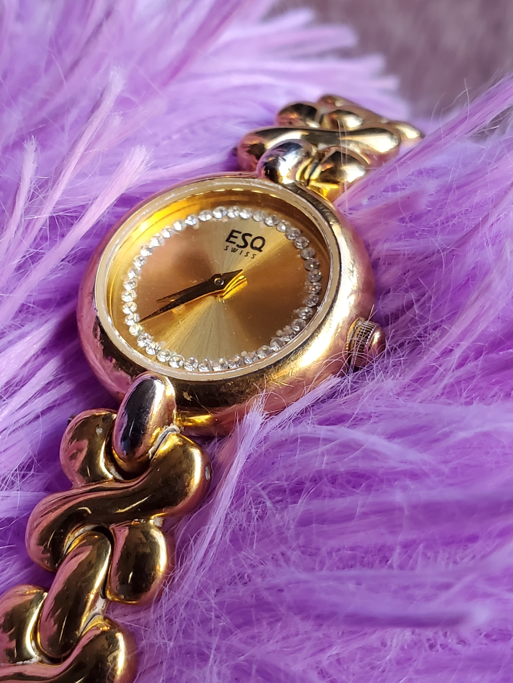 Gold-Tone Crystal Accent Women's Bracelet Watch
